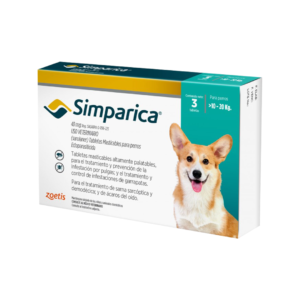 SIMPARICA 40 MG(10-20 KG) x 3 Tabletas