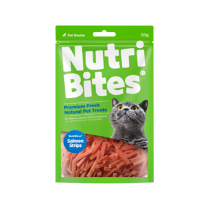 NUTRIBITES GATO SALMON STRIPS x 50 gr